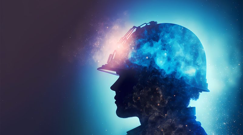 silhouette of a person with a mining hard hat on to support future of mining image