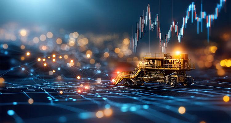 How the mining and minerals industry can effectively leverage digital technologies A gold mine entrance with a digital overlay of market trends, merging tradition and technology --chaos 15 --ar 16:9 --style raw --personalize 7u6cmr3 --stylize 250 --v 6.1 Job ID: c876a6a2-f1f4-49c7-800c-15c1a83ab630