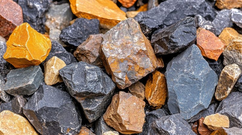 Piles of minerals laid on top of each other to support US Ukraine article