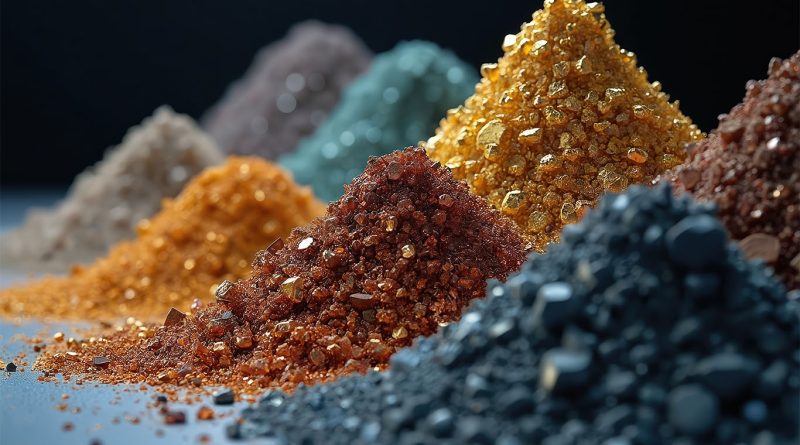 piles of critical minerals to support rare earth magnet article